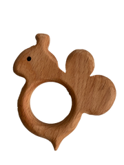 Handmade Untreated Wood Teether Bee