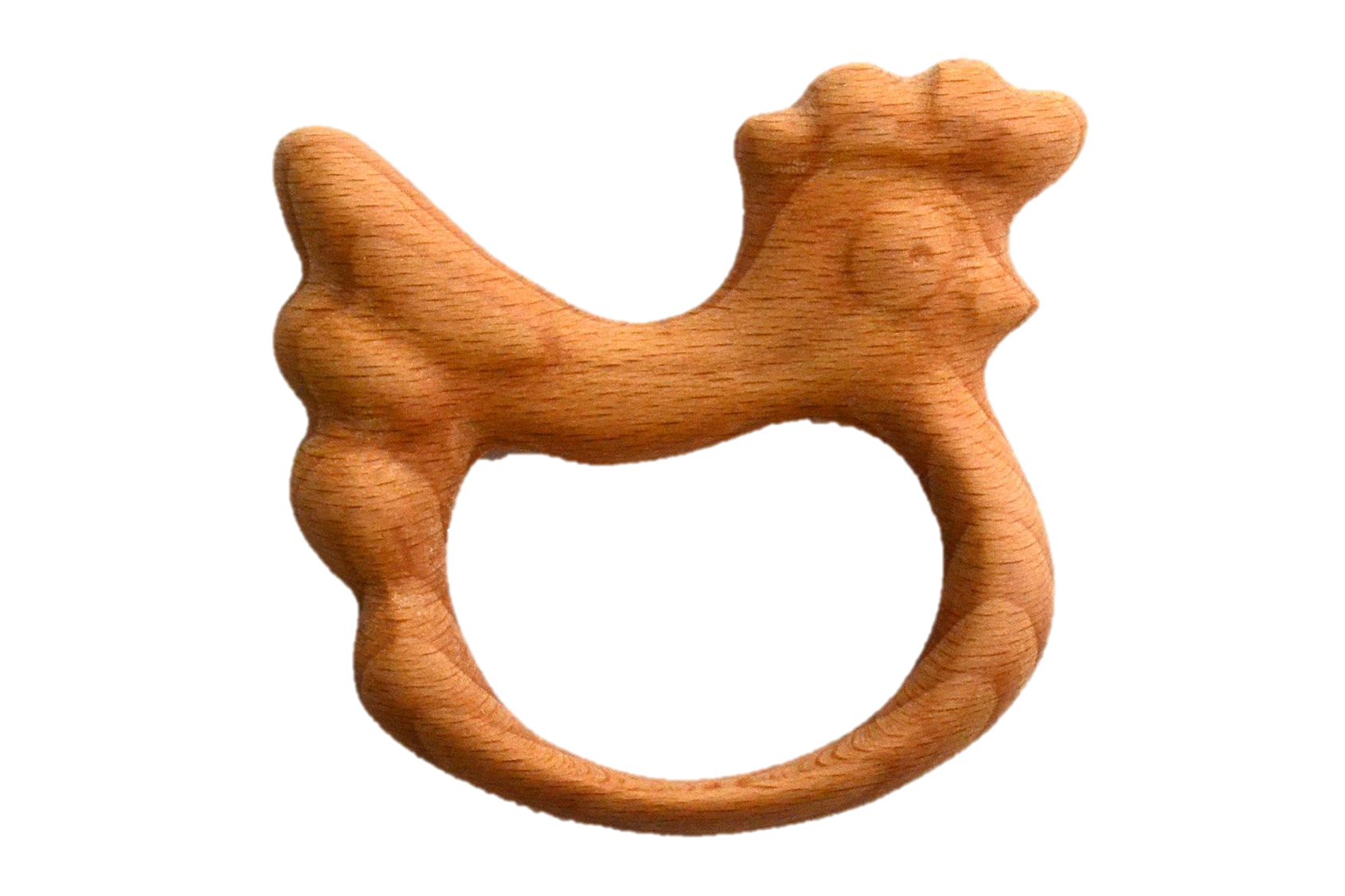 Organic Wooden Rattle-teether Hen