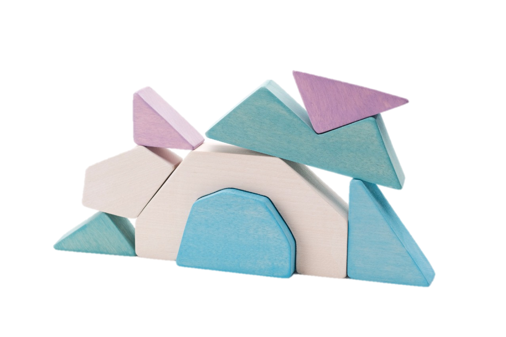 Wooden Iceberg Pyramid Stacker With Cave