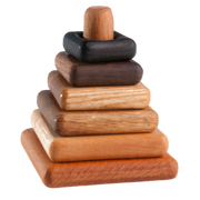 Wooden Stacking Toy In Square Shape From 6 Types Of Wood