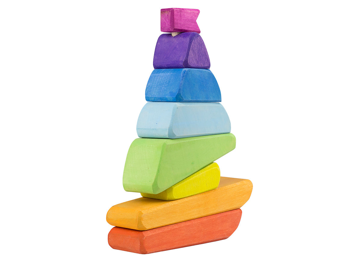 Rainbow Sailboat Stacker Toy