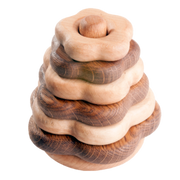 Wooden Stacking Toy In Flower Shape From 2 Types Of Wood
