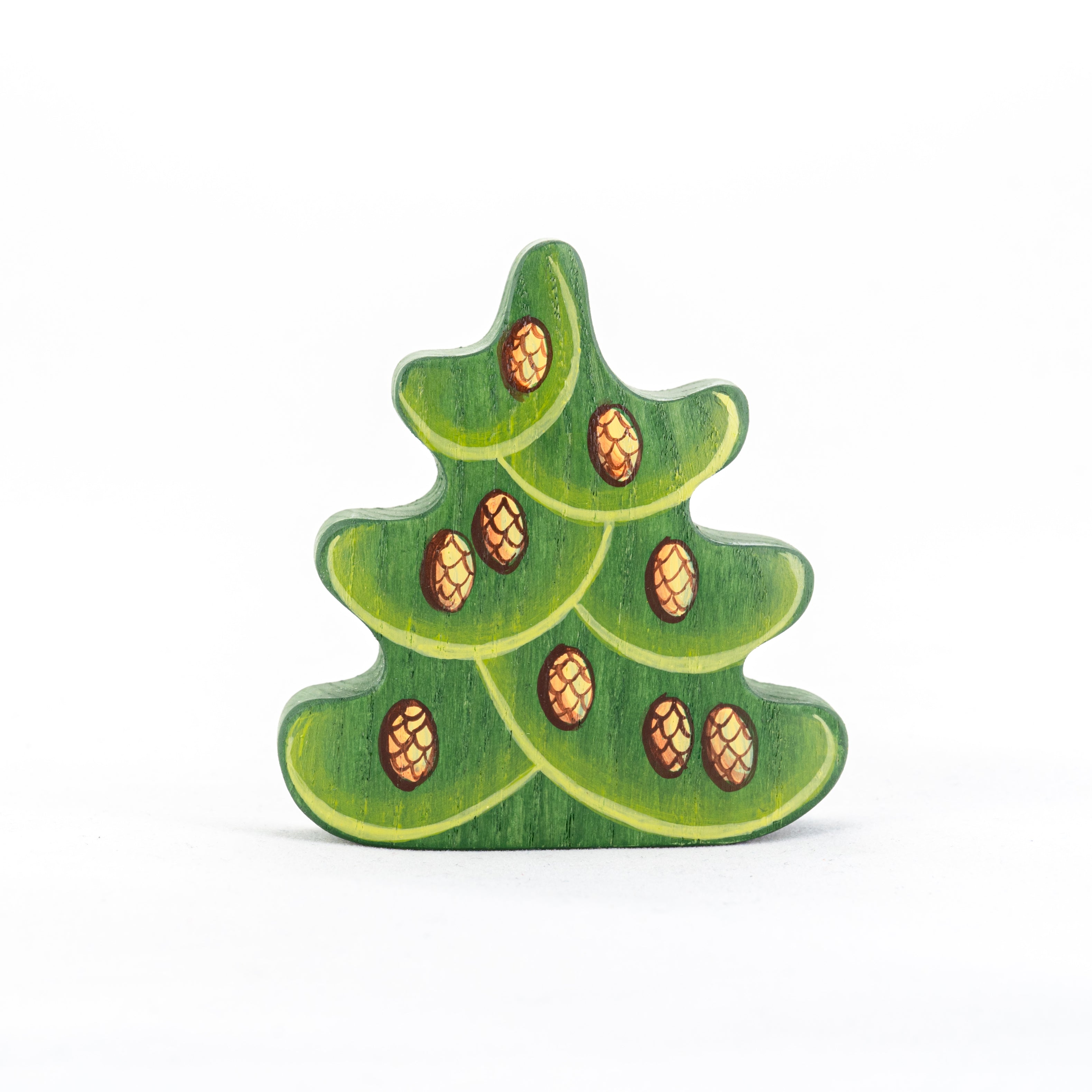 Wooden Small Christmas Tree With Cones