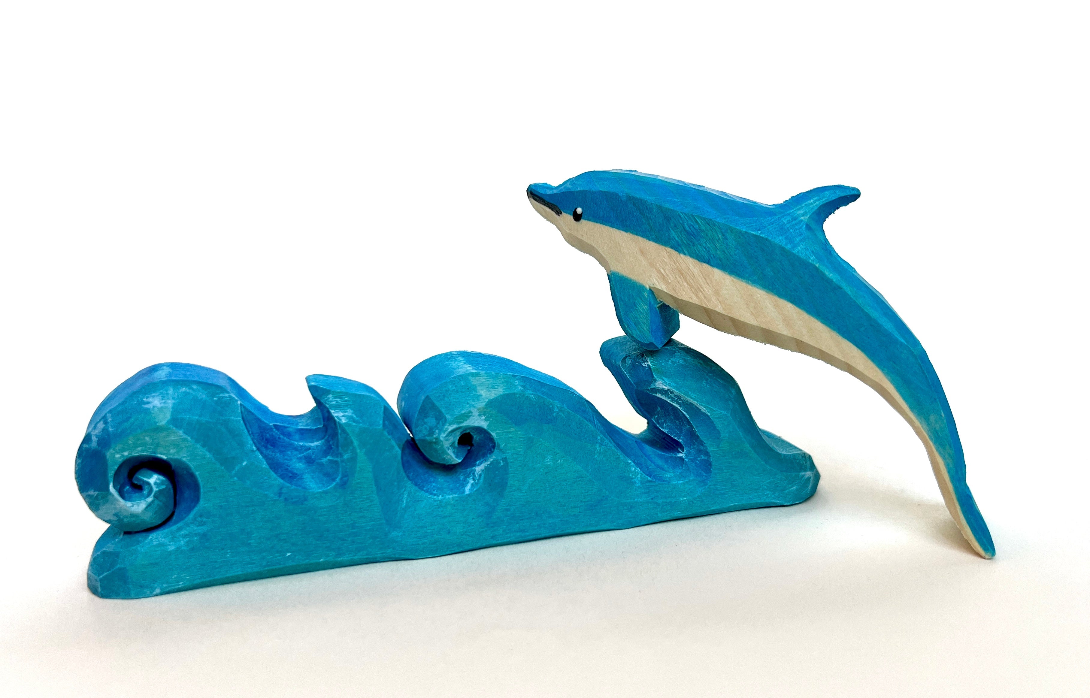 Hand Carved Dolphin On The Wave