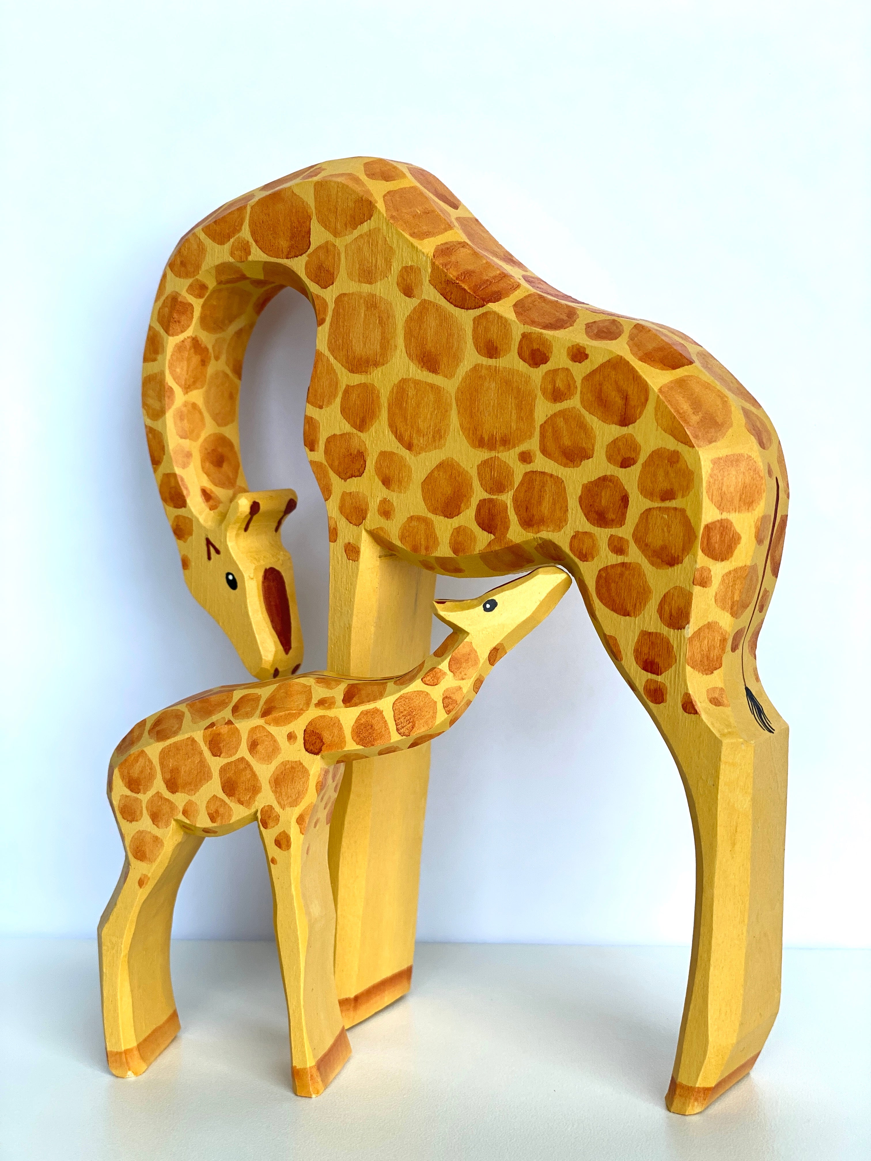 Tall Wooden Giraffe Toy Set Of 2
