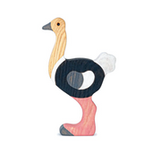 Handmade Wooden Ostrich Figurine