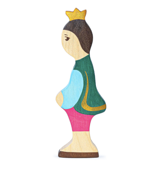 Waldorf Wooden Prince And Princess Figures- 2 Pieces