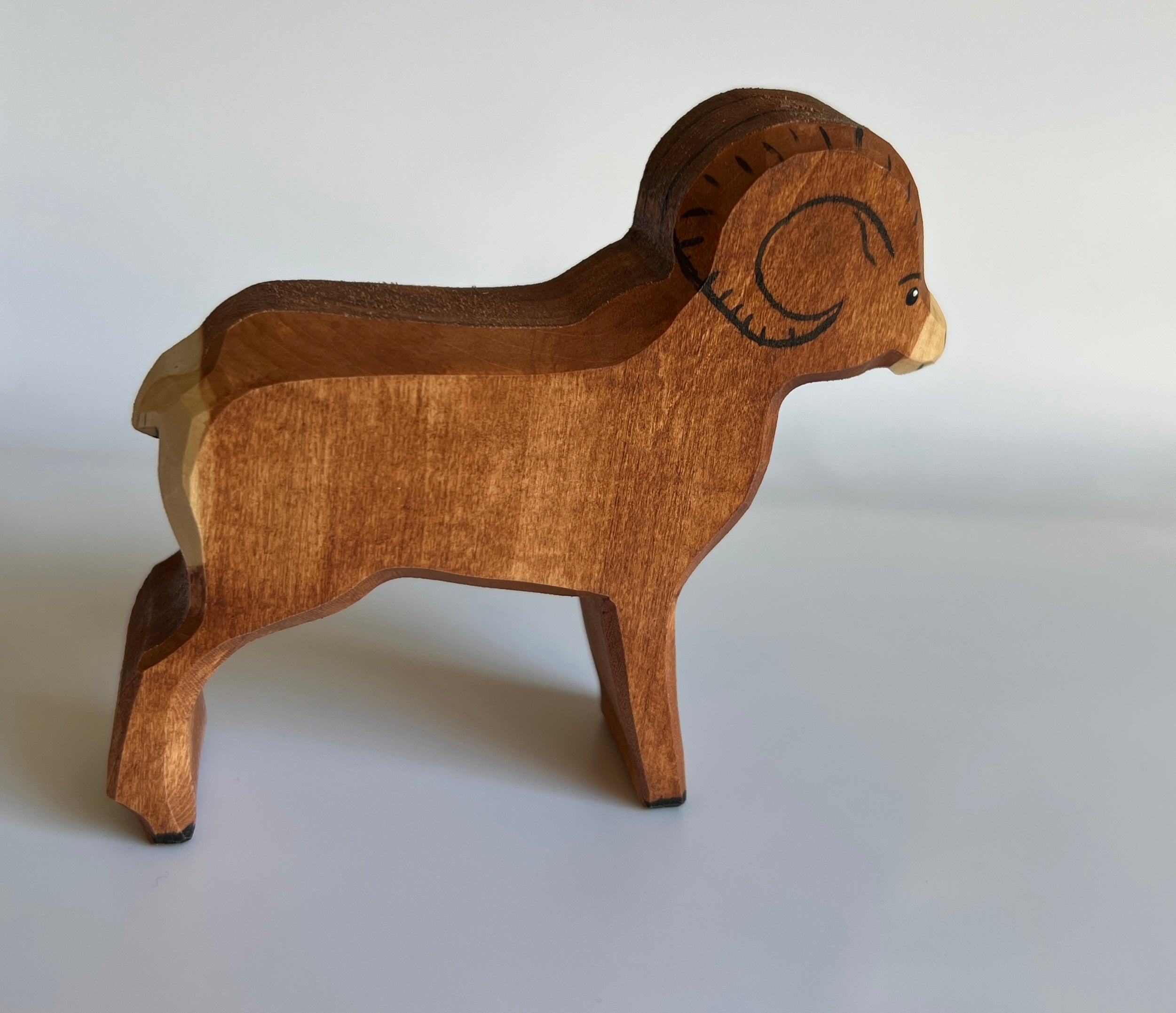 Wooden Sheep Figurine