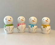 Handcrafted Wooden Snowman Peg Doll – Winter-themed Figurine For Seasonal Decor