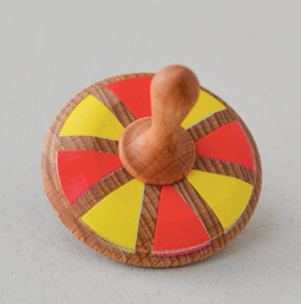 Wooden Spinning Top Toy Painted