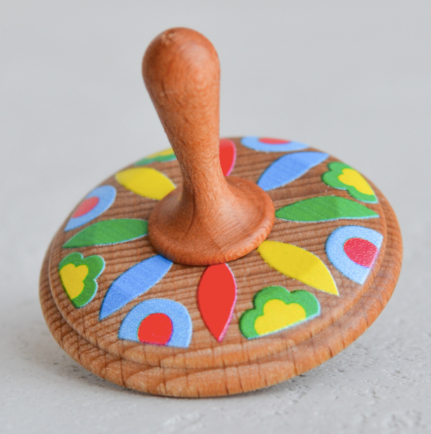 Wooden Spinning Top Toy Painted