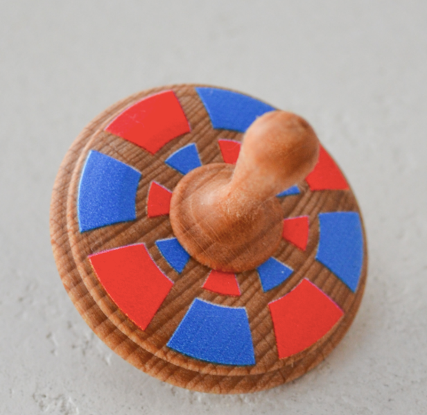 Wooden Spinning Top Toy Painted