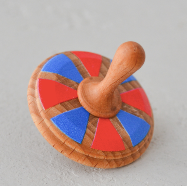 Wooden Spinning Top Toy Painted