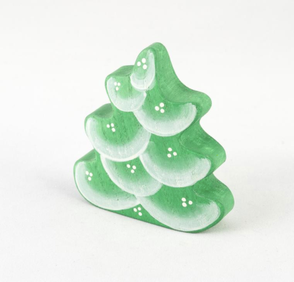 Handmade Wooden Small Christmas Tree With The Snow