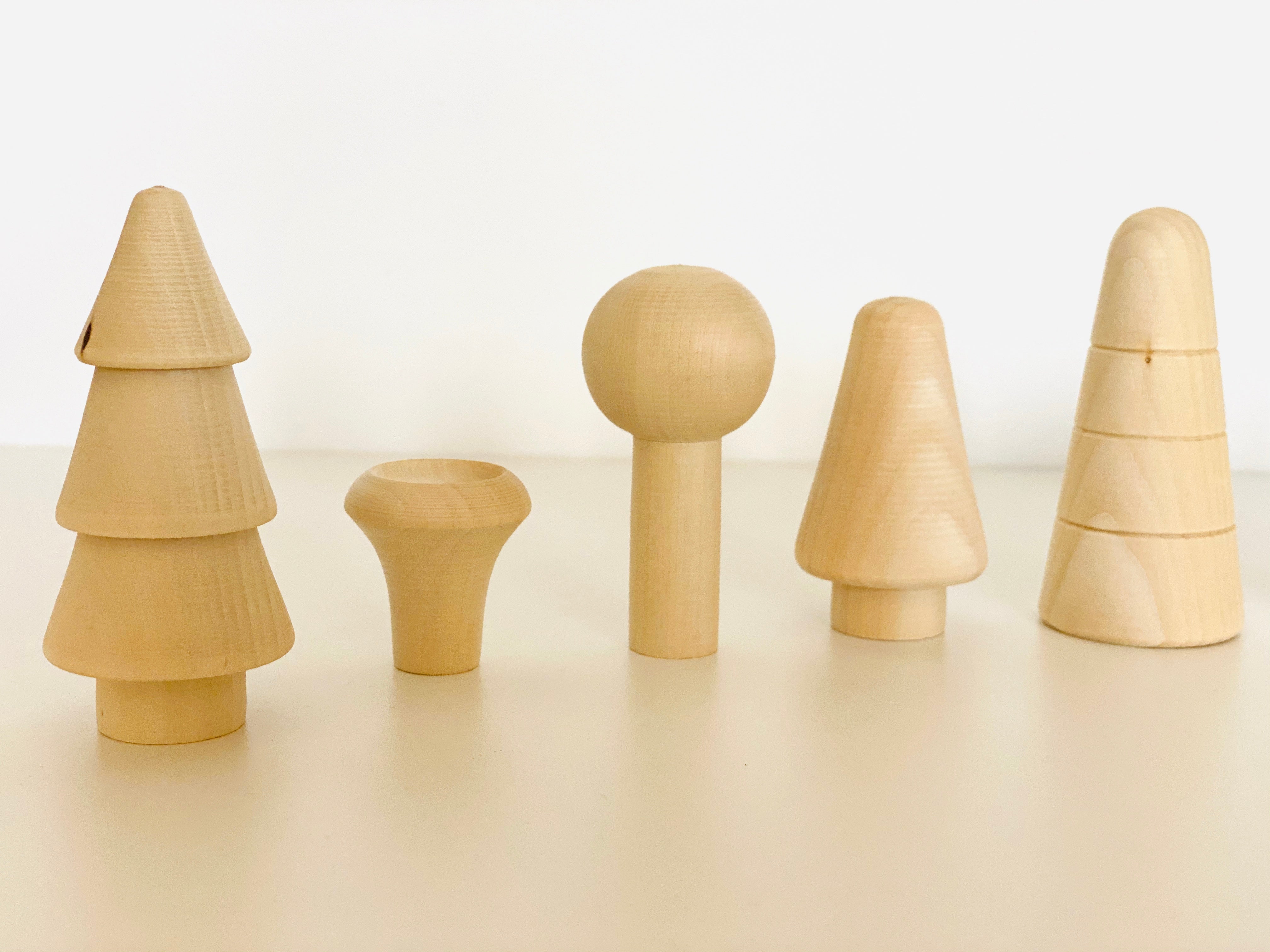 Natural Wooden Mushroom Forest Set