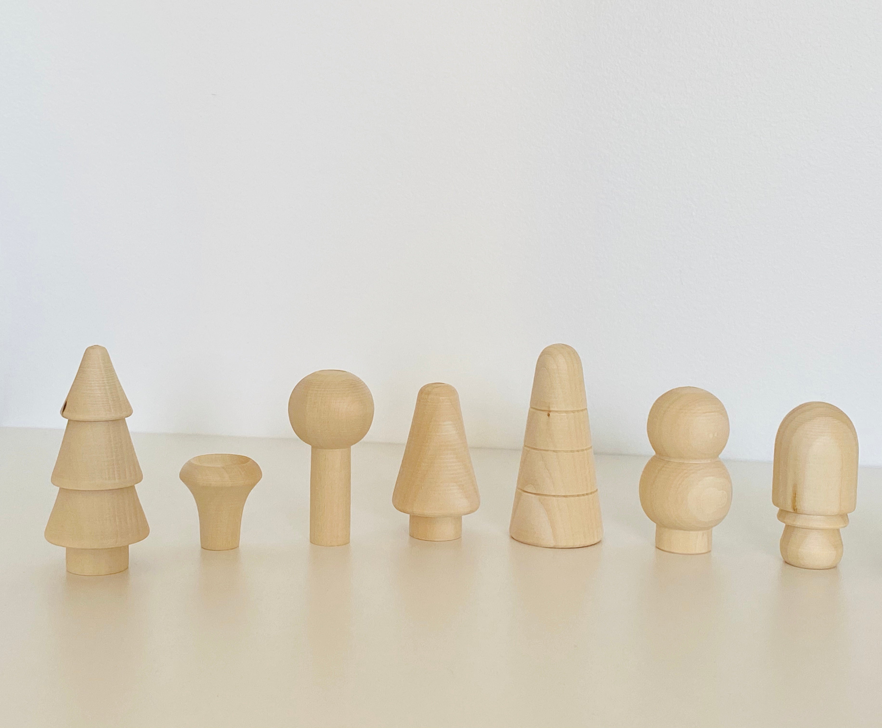 Natural Wooden Mushroom Forest Set