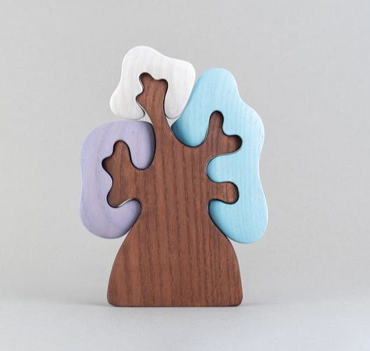 Wooden Winter Tree With Three Crowns