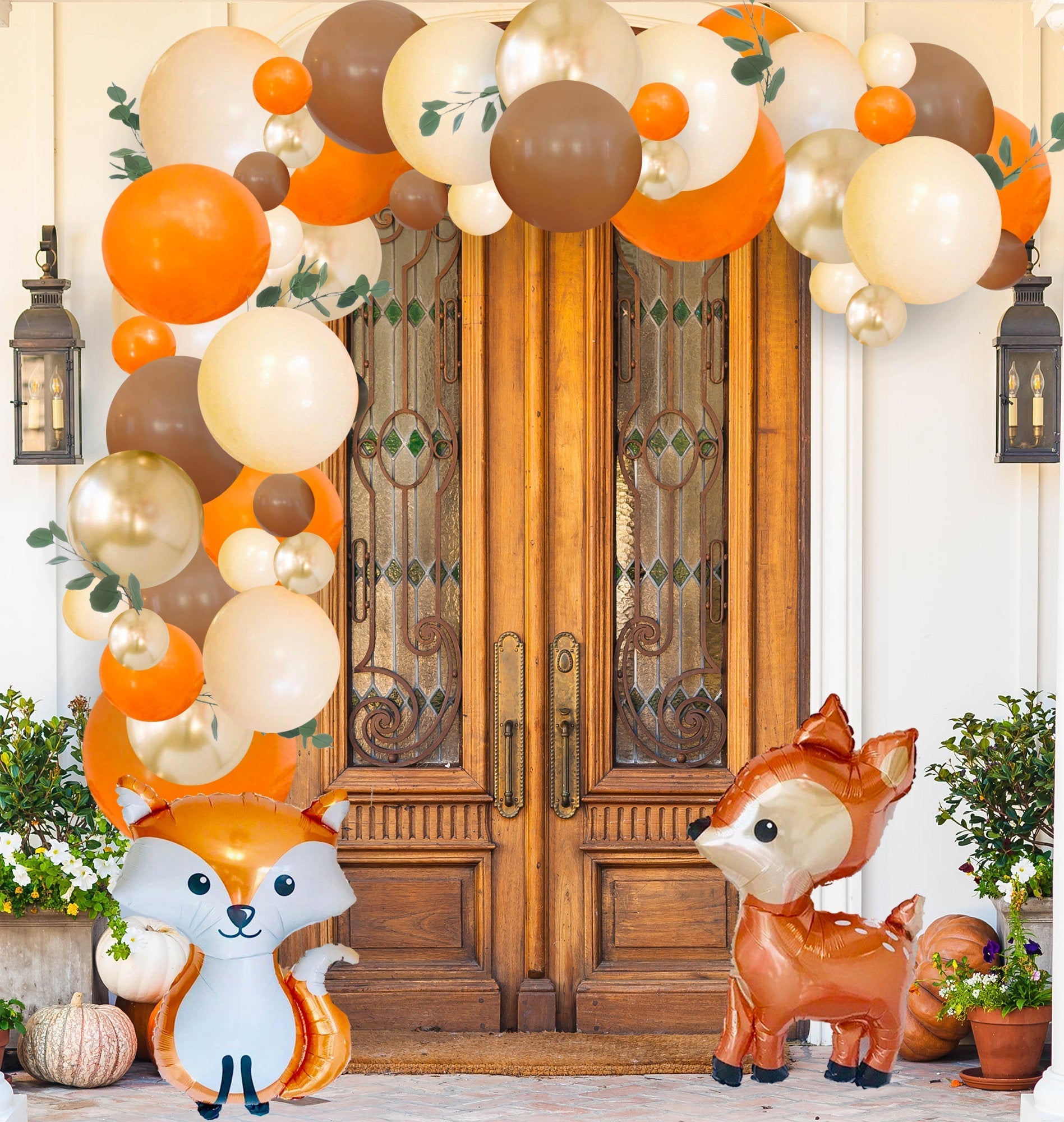 Orange & Gold Woodland Pumpkin Balloon Garland Kit
