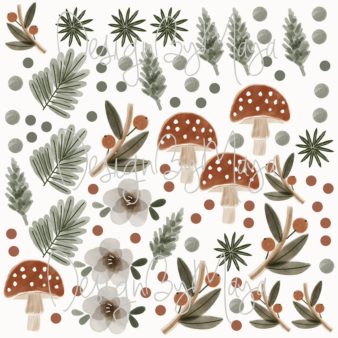 Woodland Baby Bear And Friends - Fabric Nursery Wall Art Decals