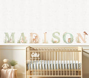 Baby Name & Woodland Animals Decor - Fabric Nursery Wall Art Decals