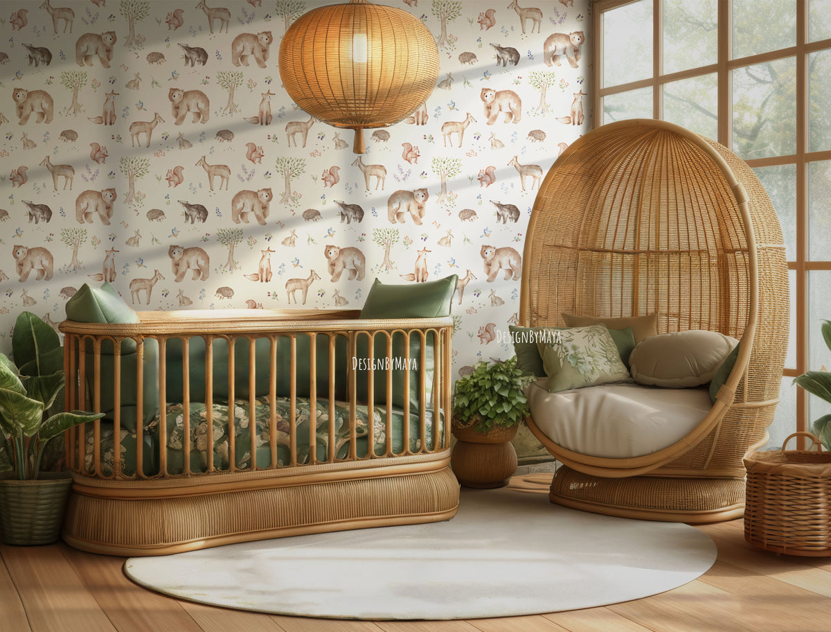 Woodland Wilderness Wallpaper - Nursery Wall Decor Wallpaper