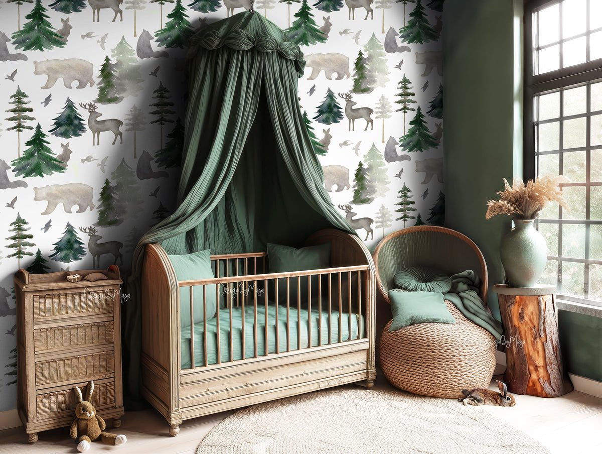 Cute Farm Animals Wallpaper - Nursery Wall Decor Wallpaper