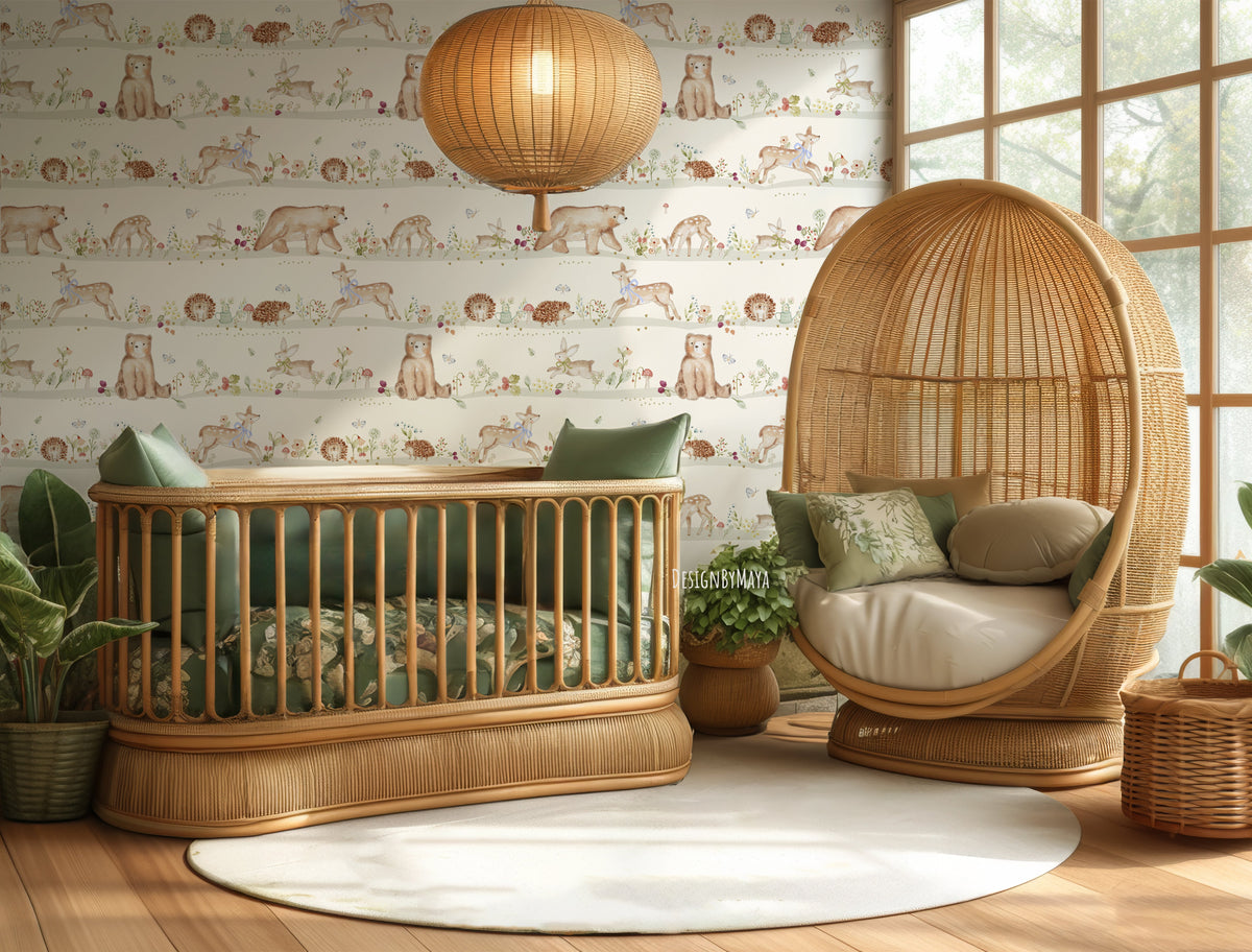 Woodland Wilderness Wallpaper - Nursery Wall Decor Wallpaper