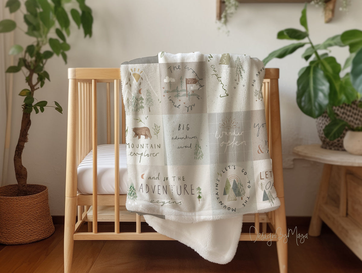 Woodland Forest Trees - Vintage Baby Blanket