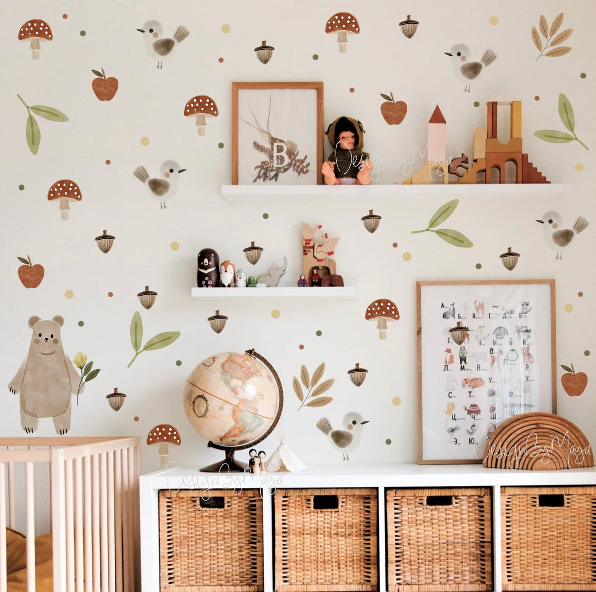 Woodland Pine Trees - Fabric Nursery Wall Art Decals