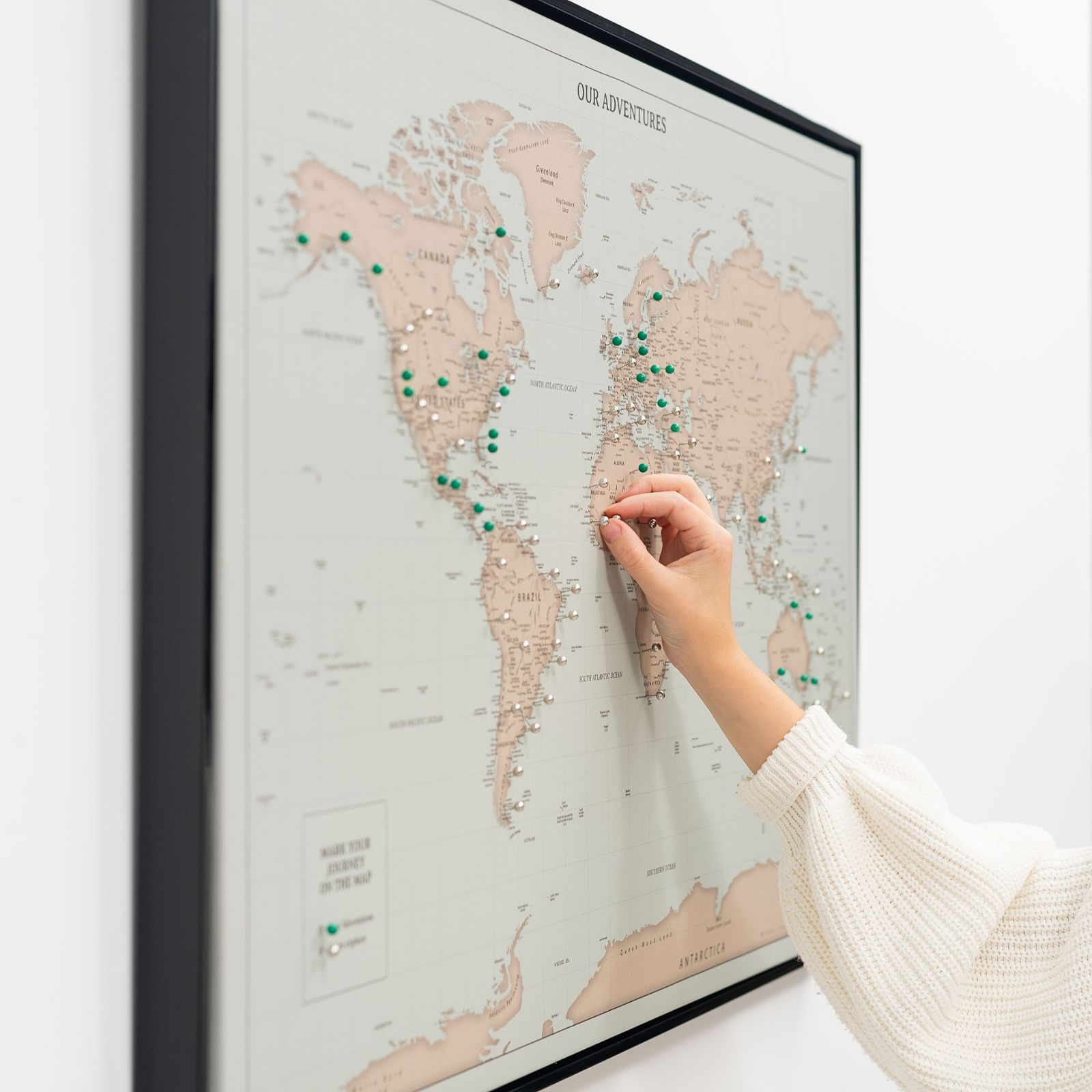 World Map On Canvas - Antique