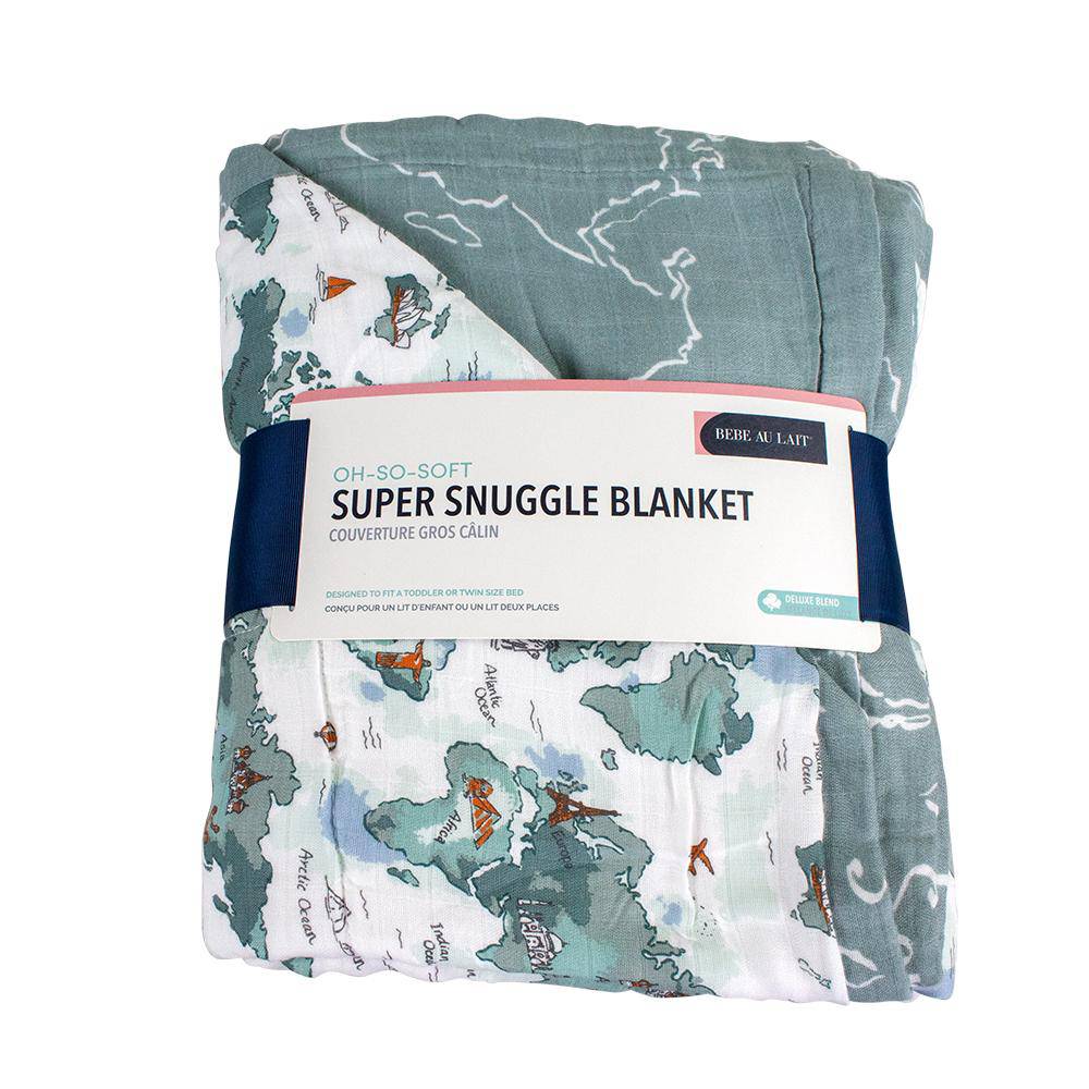 World Map + Someday Oh So Soft Muslin Super Snuggle Blanket