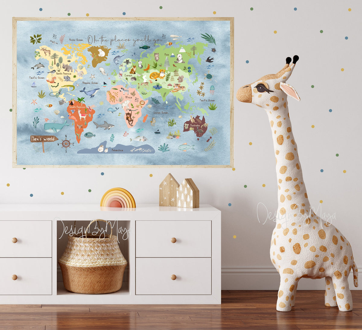 World Map Print - Luster Paper Nursery Wall Art Print
