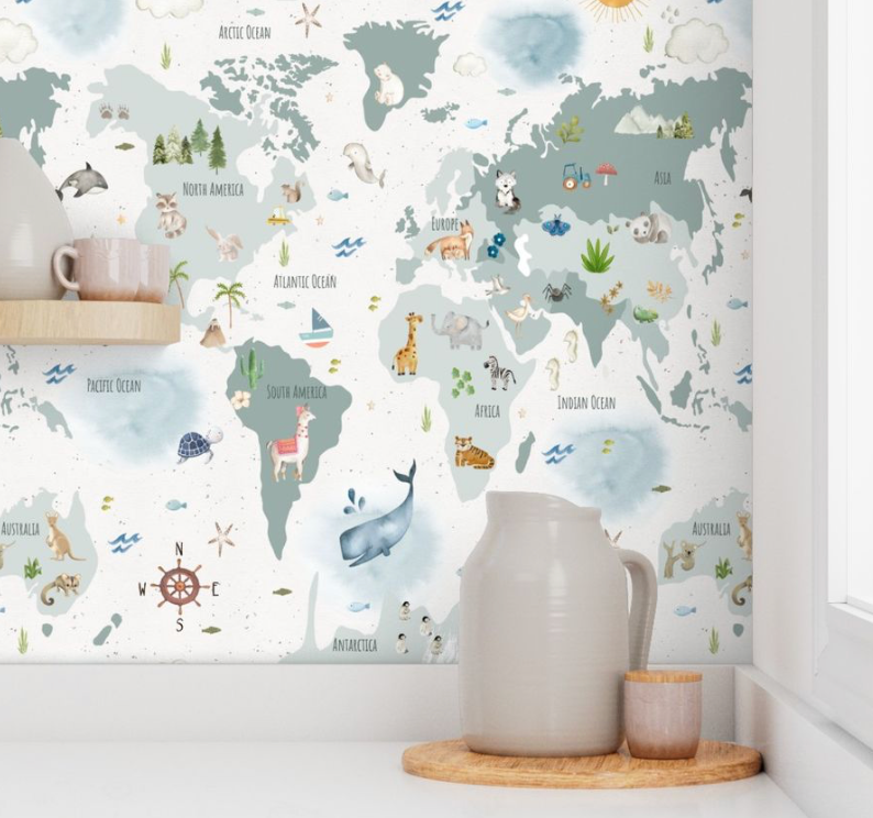 Butterflies & Wild Flowers Wallpaper - Nursery Wall Decor Wallpapers