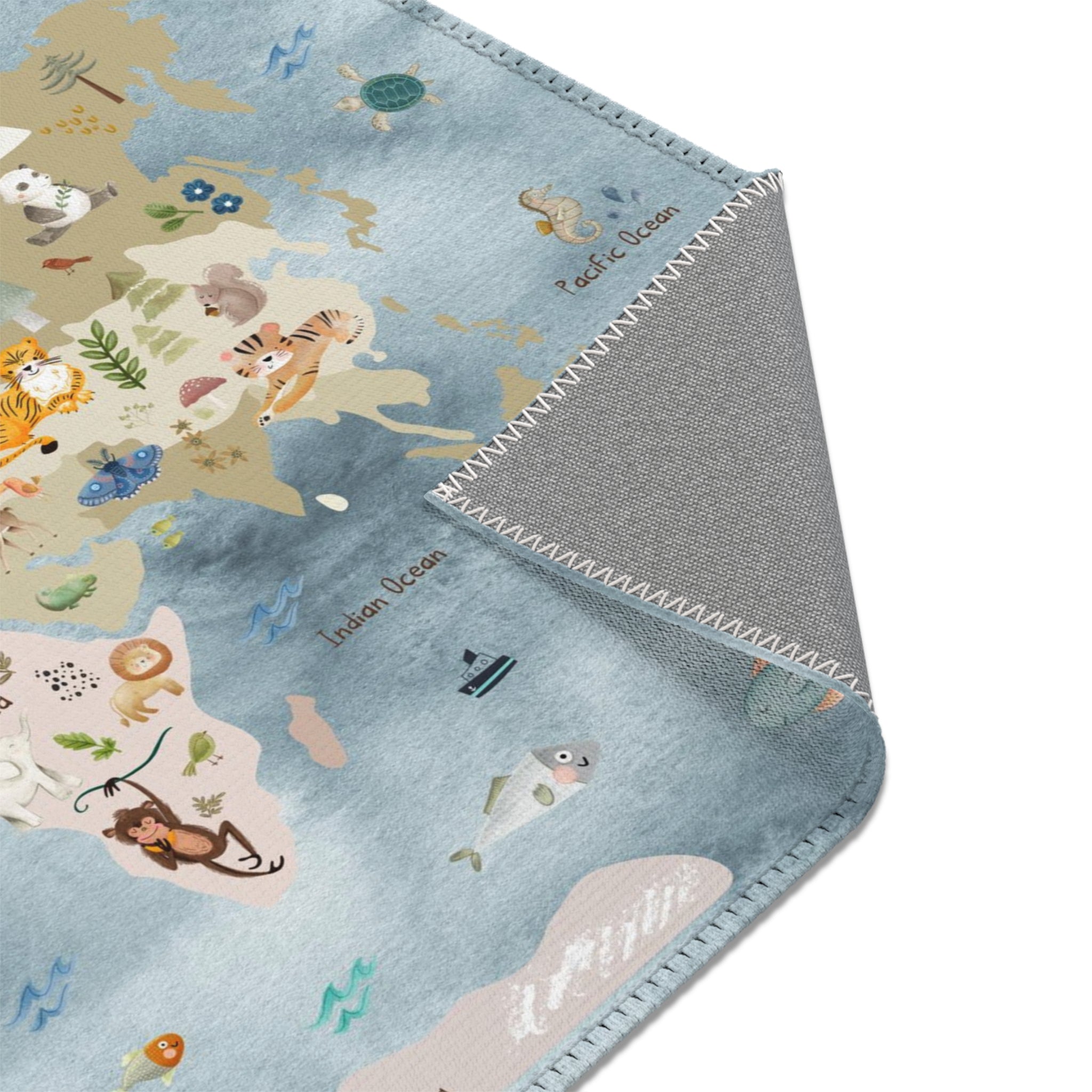 Baby Animals Abc Rug / World Map Area Rug