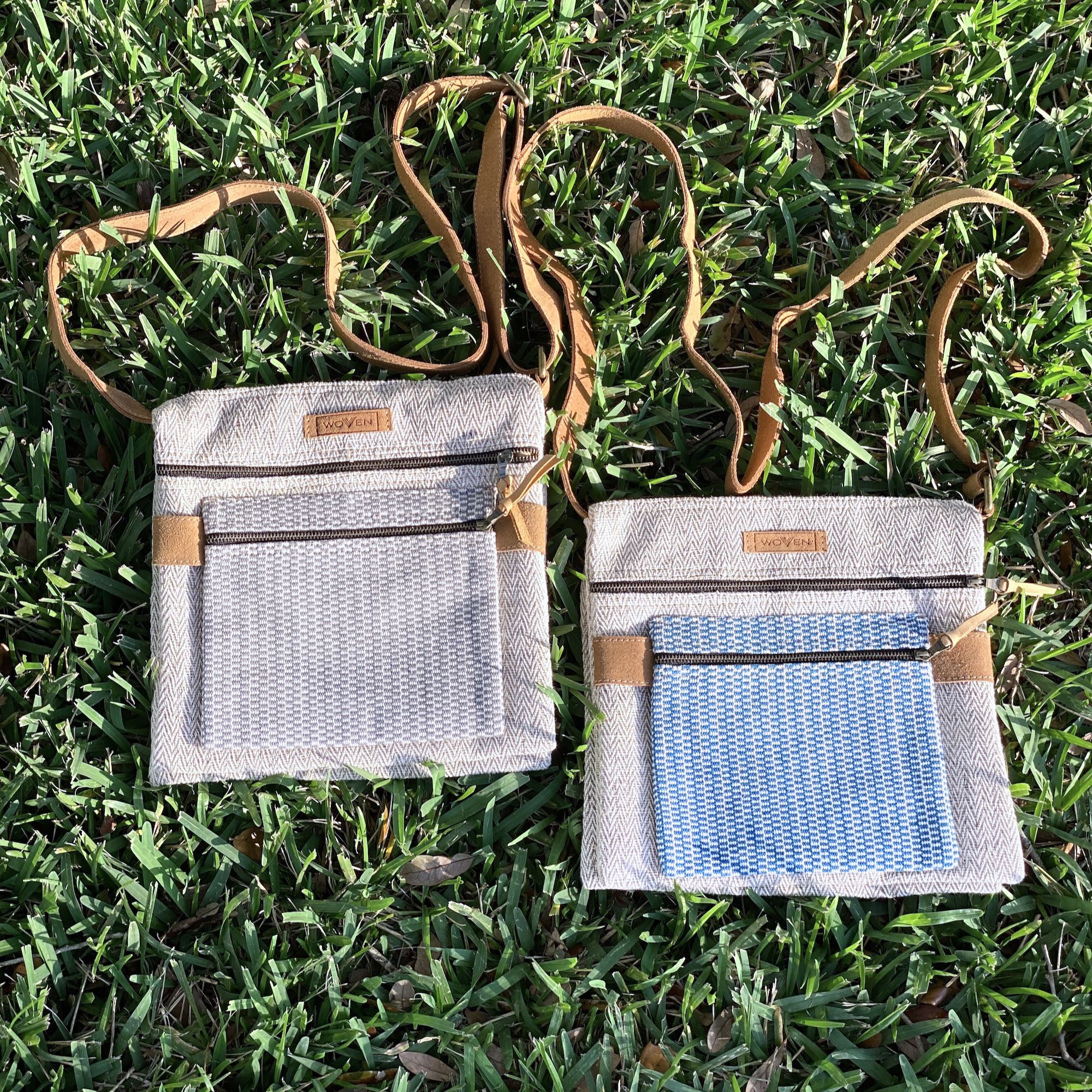 Woven Short Stripe Double Sided Bag