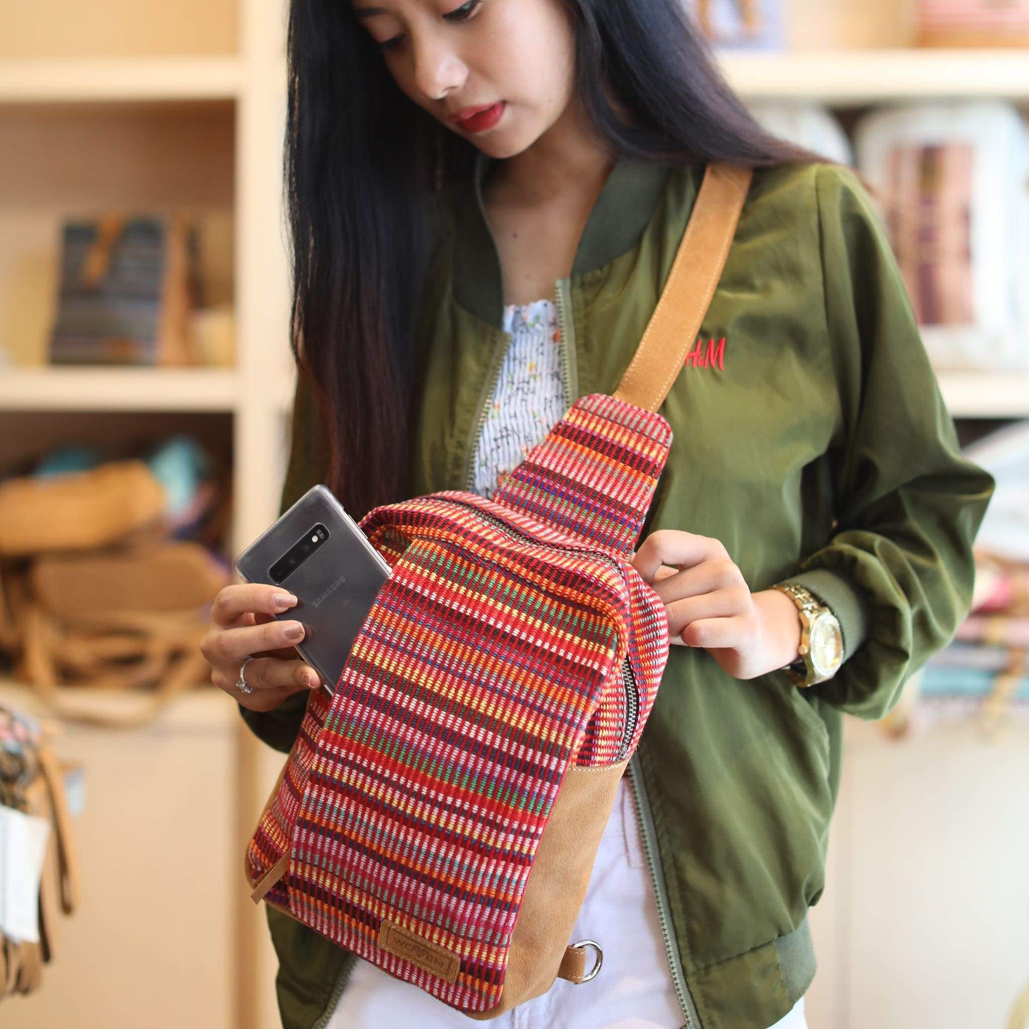 Woven Chest Crossbody Bag