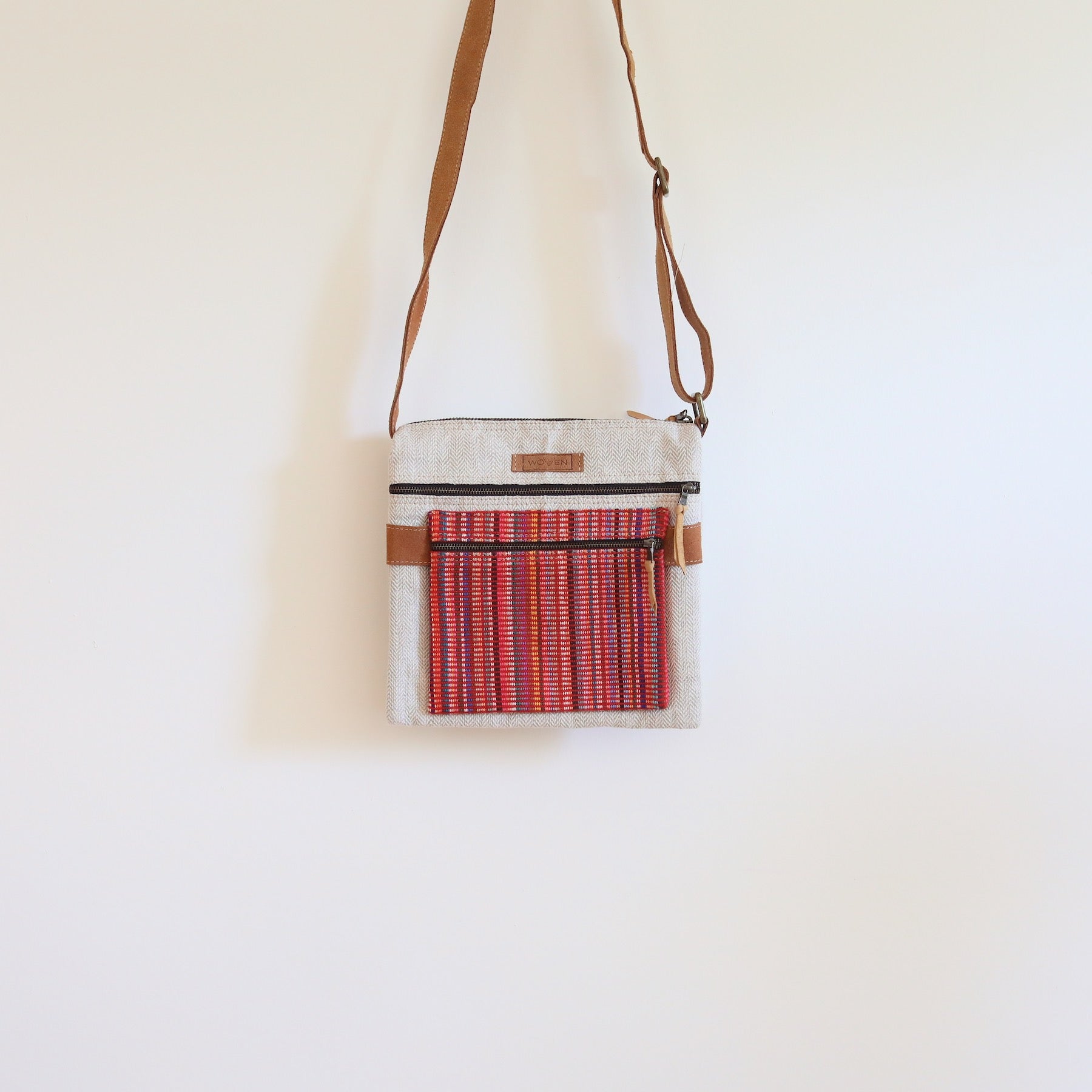 Woven Square Double Sided Crossbody Bag