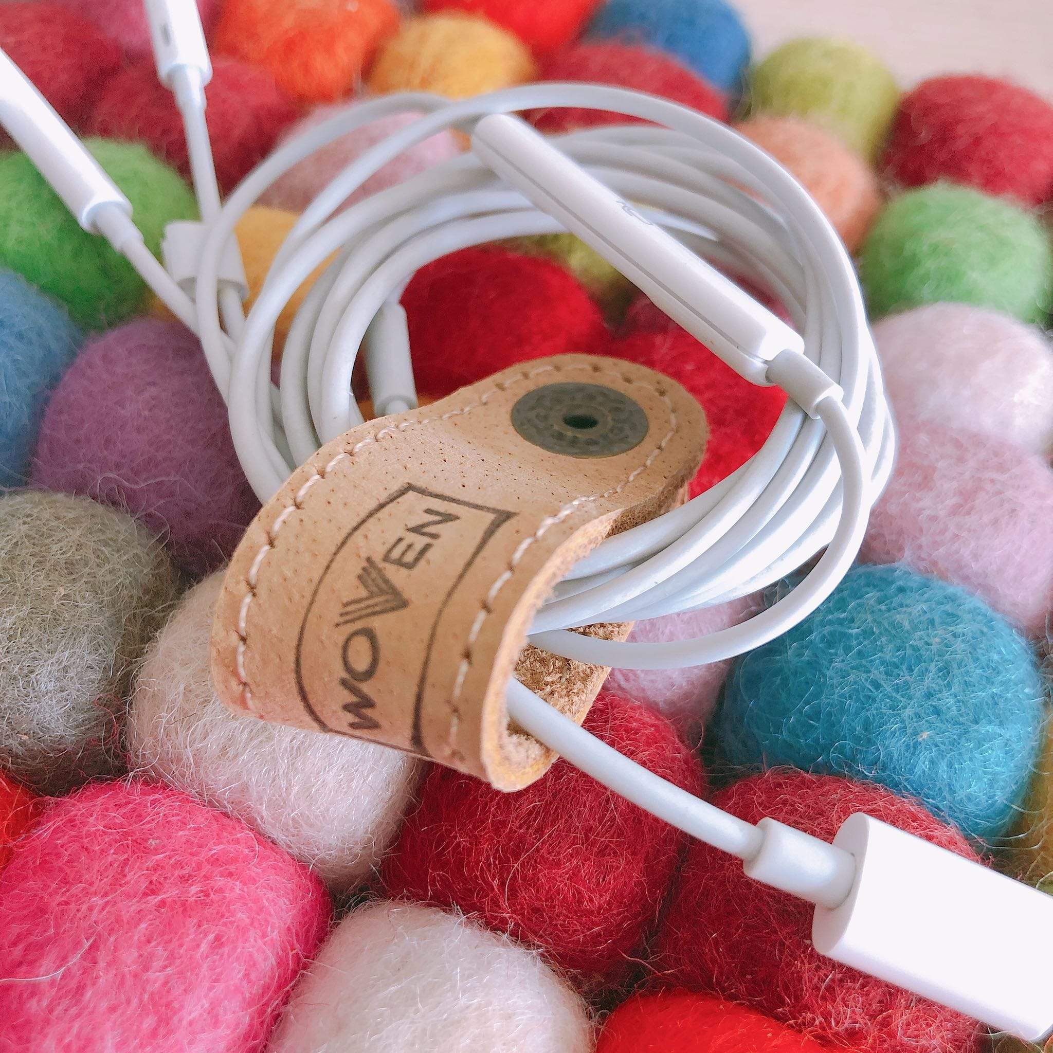 Woven Suede Leather Cord Organizer - Set Of 3