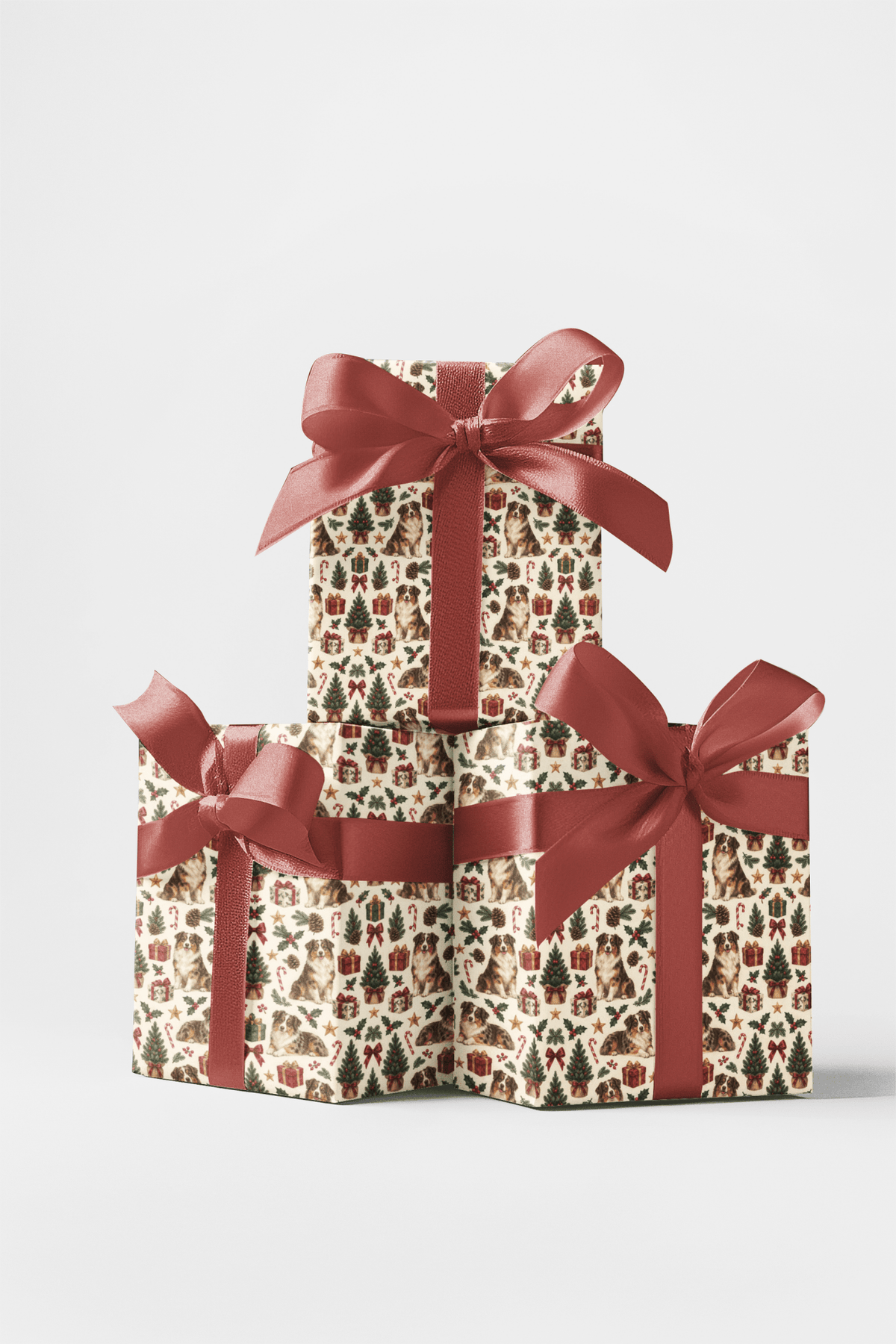Australian Sheperd Santa's Workshop Wrapping Paper