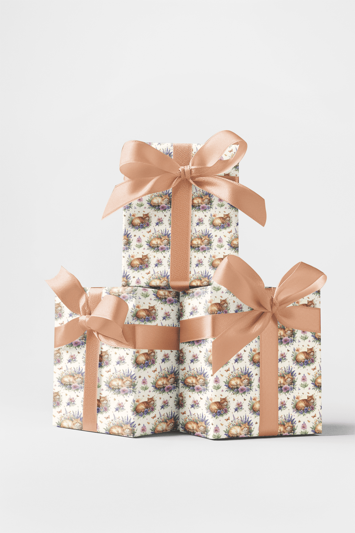 Cats & Floral Cottage (exotic Shorthair) Wrapping Paper