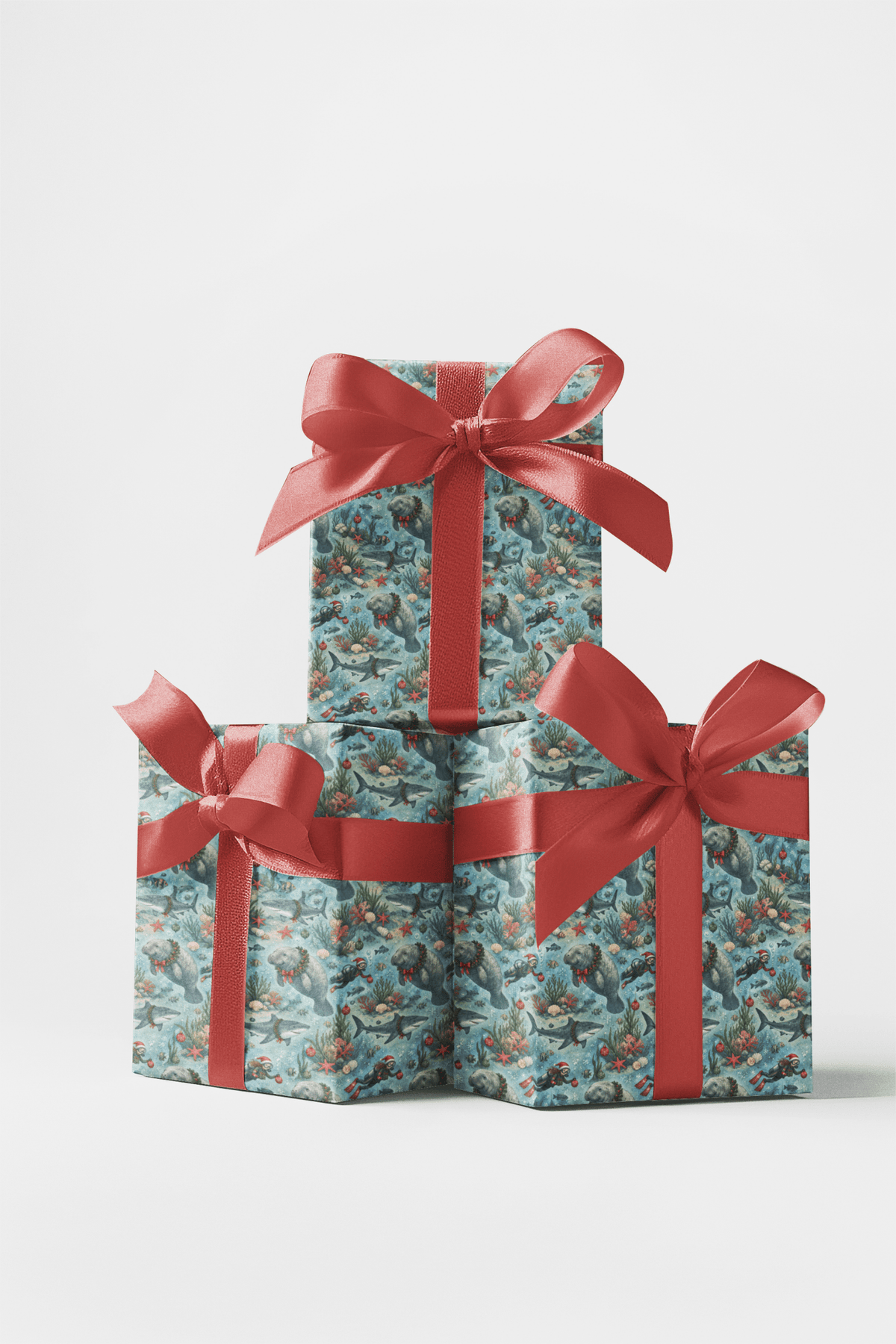 Manatee Christmas Wishes Wrapping Paper