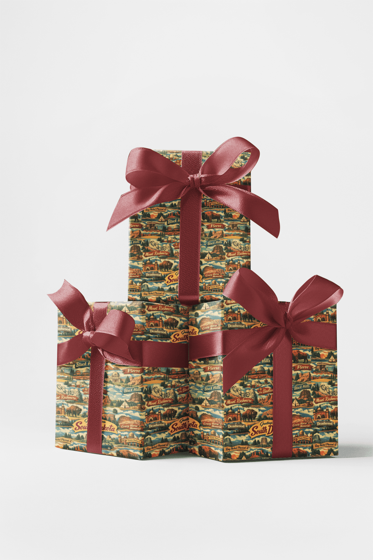 South Dakota Postcard Memories Wrapping Paper