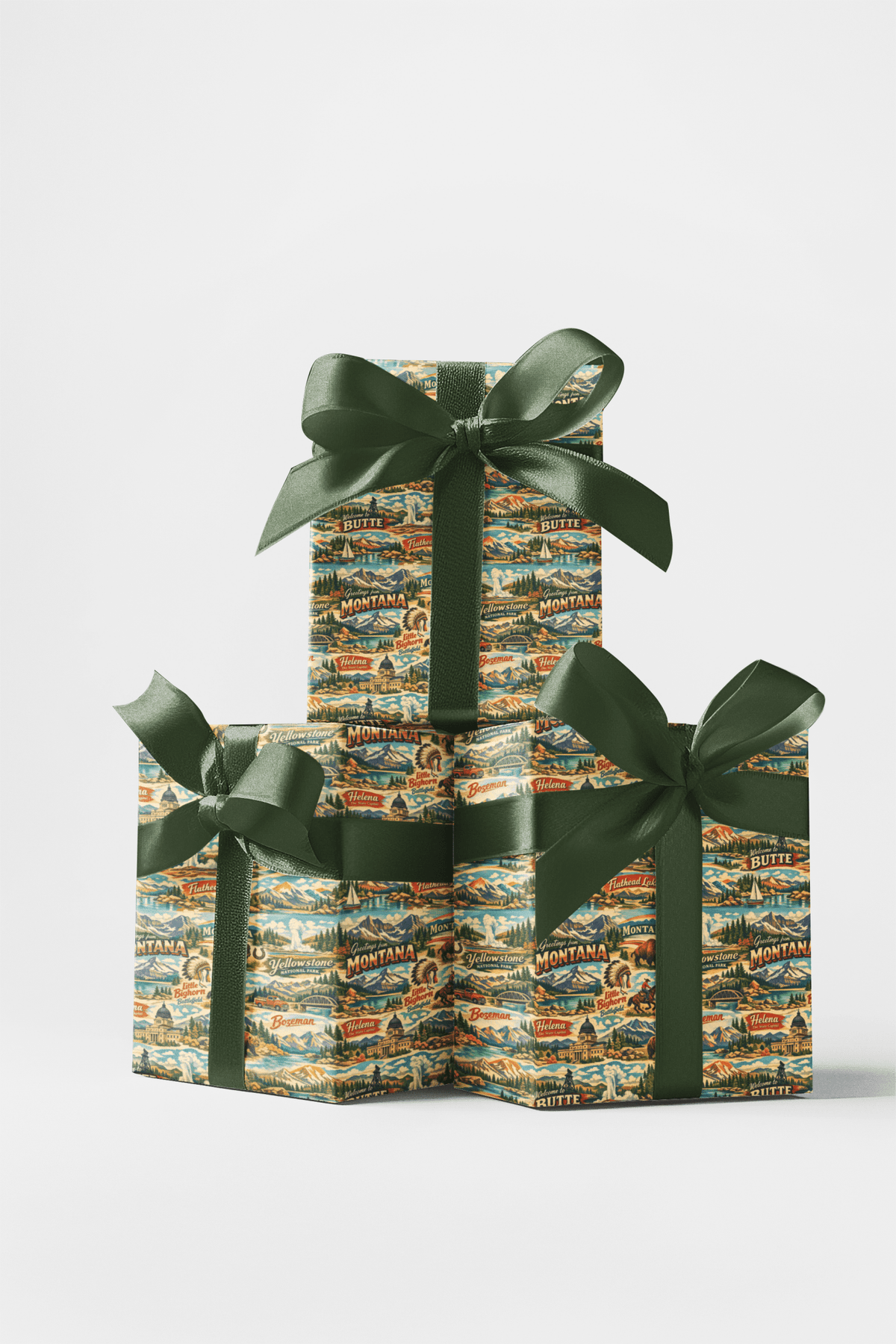 Montana Postcard Memories Wrapping Paper