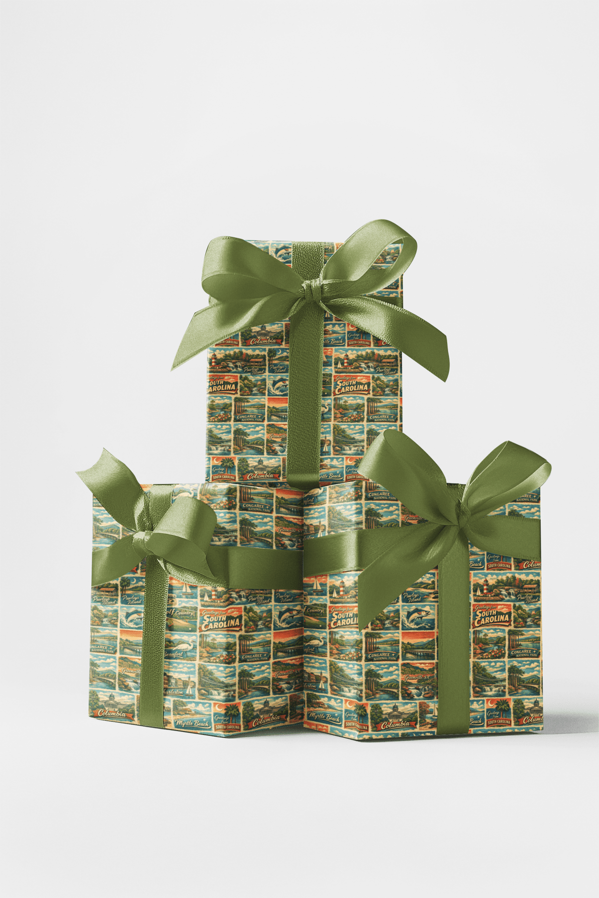 South Carolina Postcard Memories Wrapping Paper