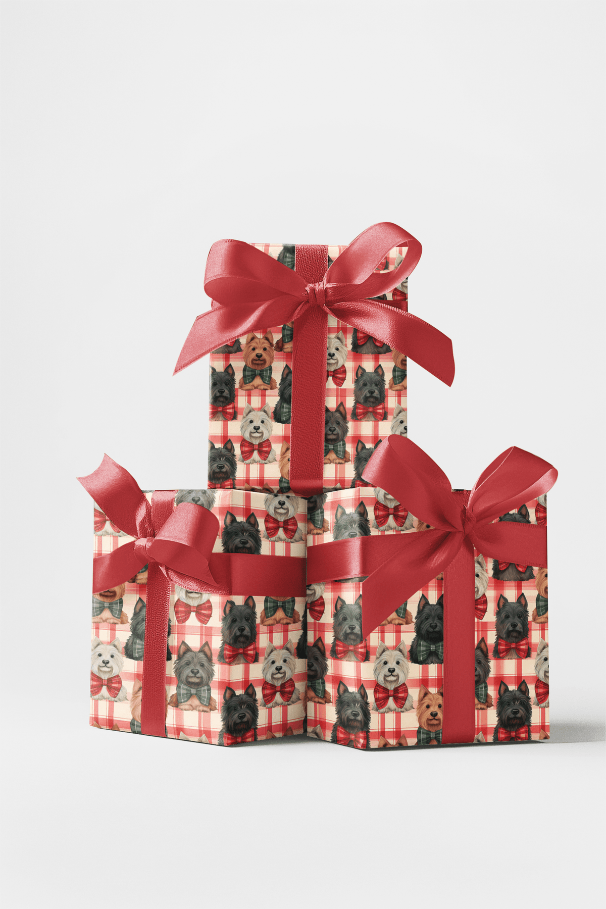 Scottish Terrier Plaid Parade Wrapping Paper