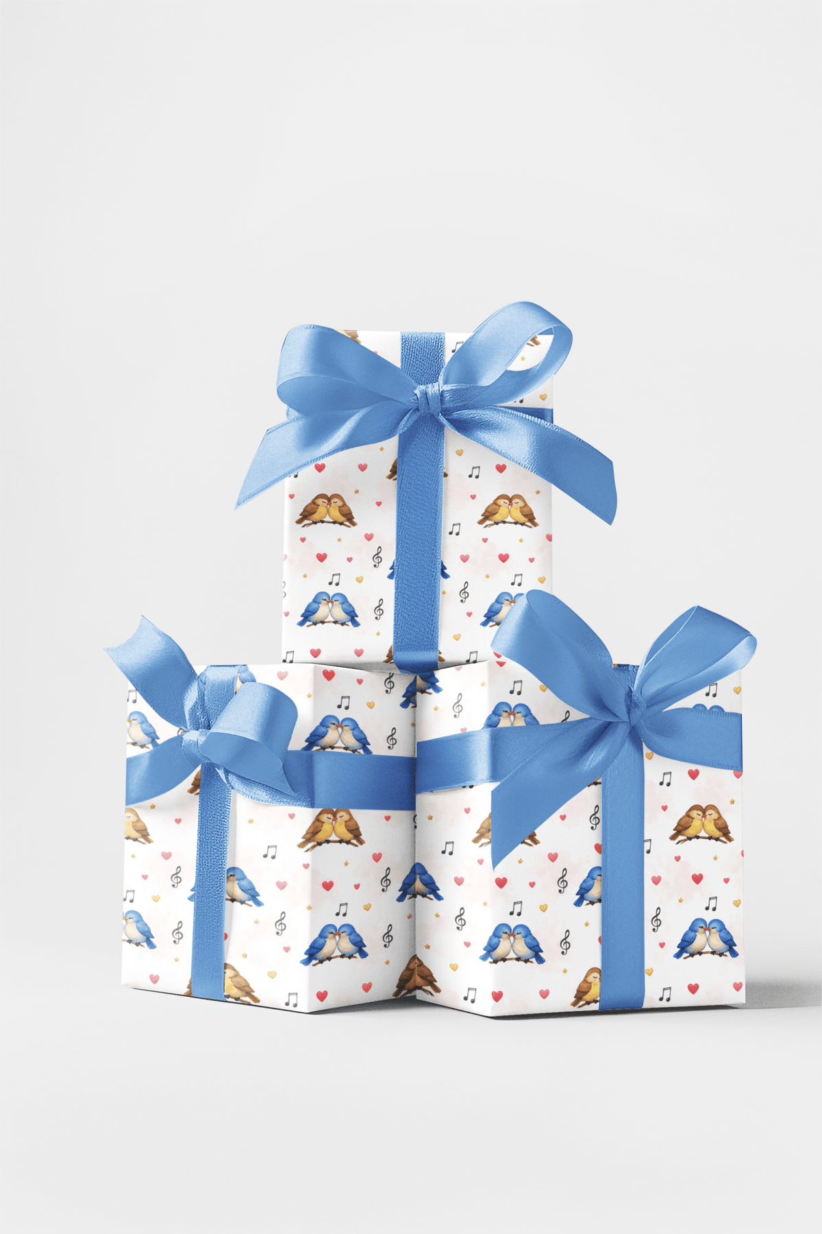 Lovebirds On A Wire Wrapping Paper