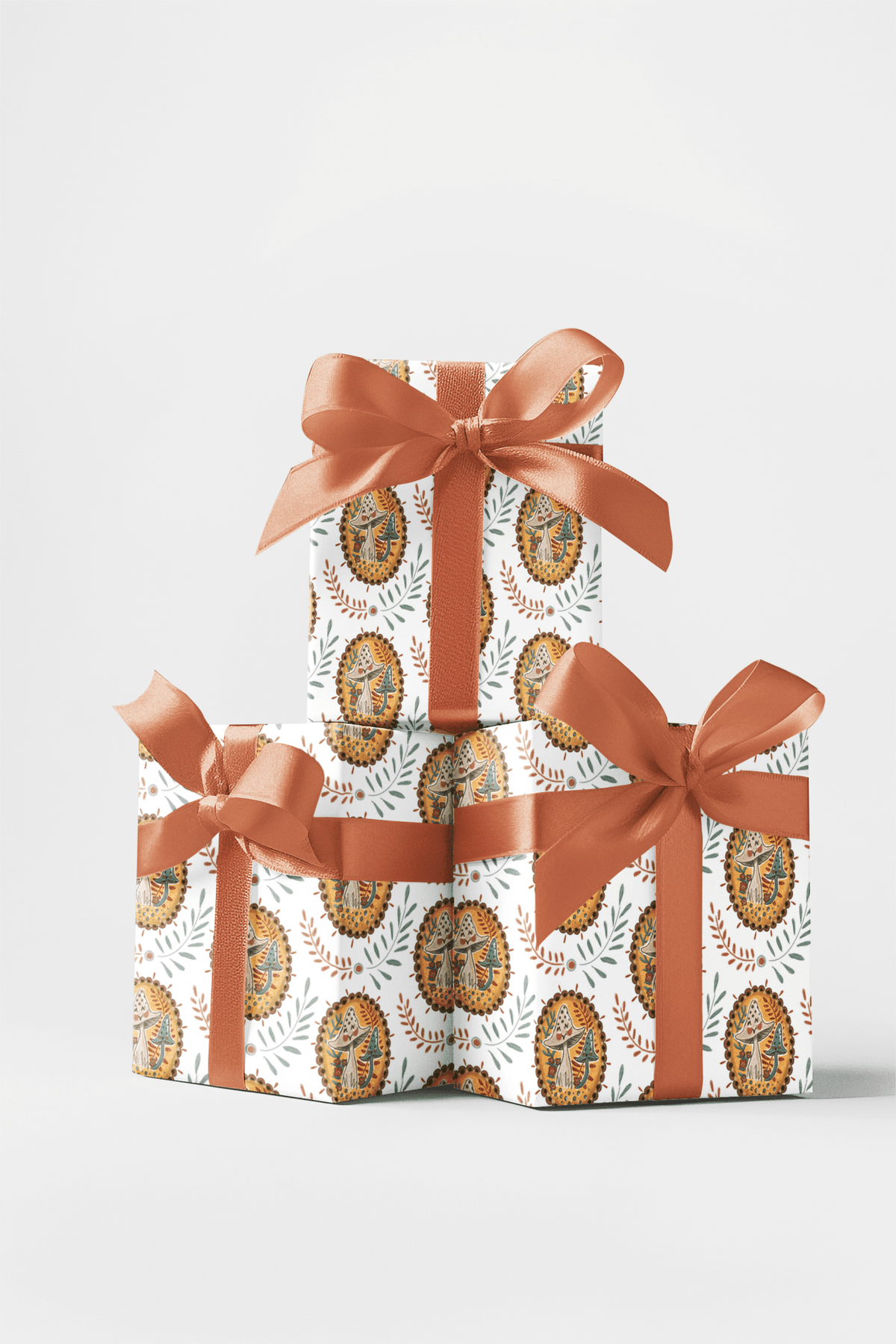 Friendly Mushrooms Wrapping Paper | Michelle Gilsey | Artist Corner