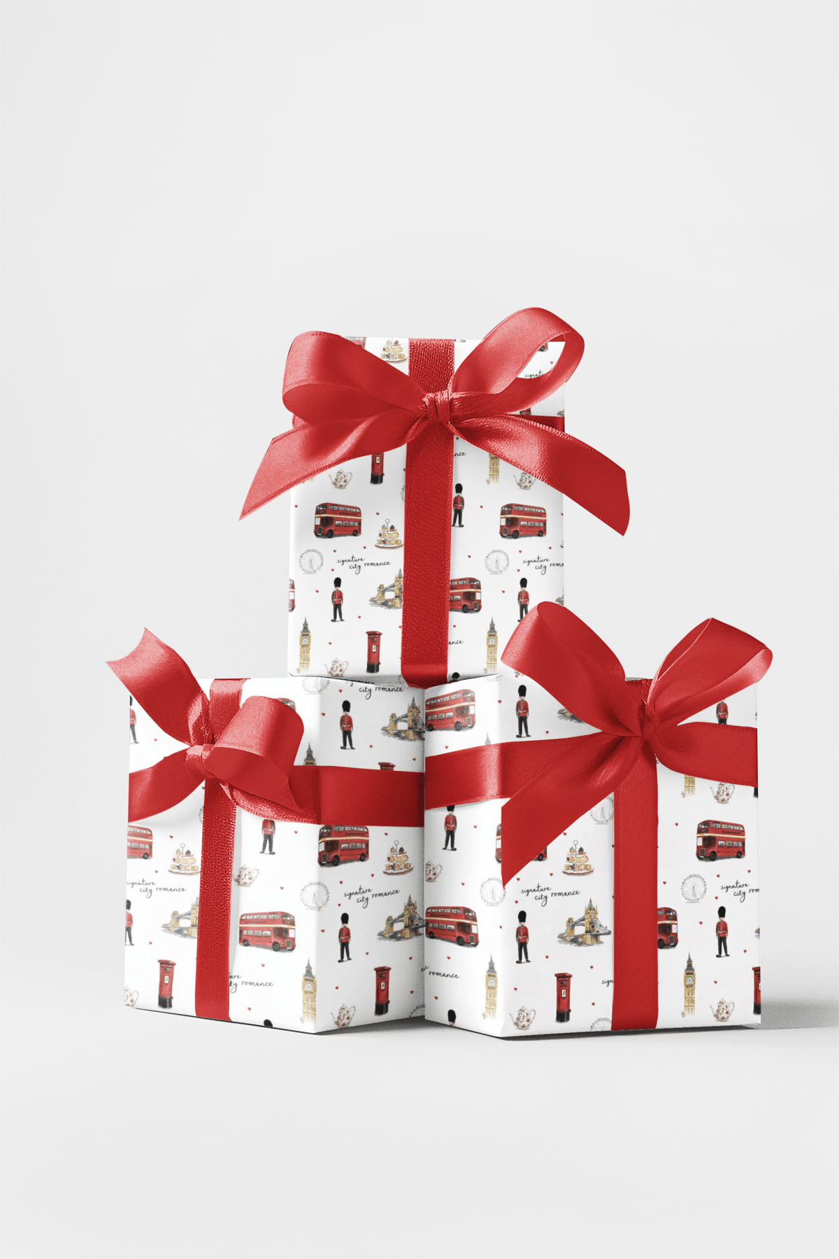 London Love Postcards Wrapping Paper