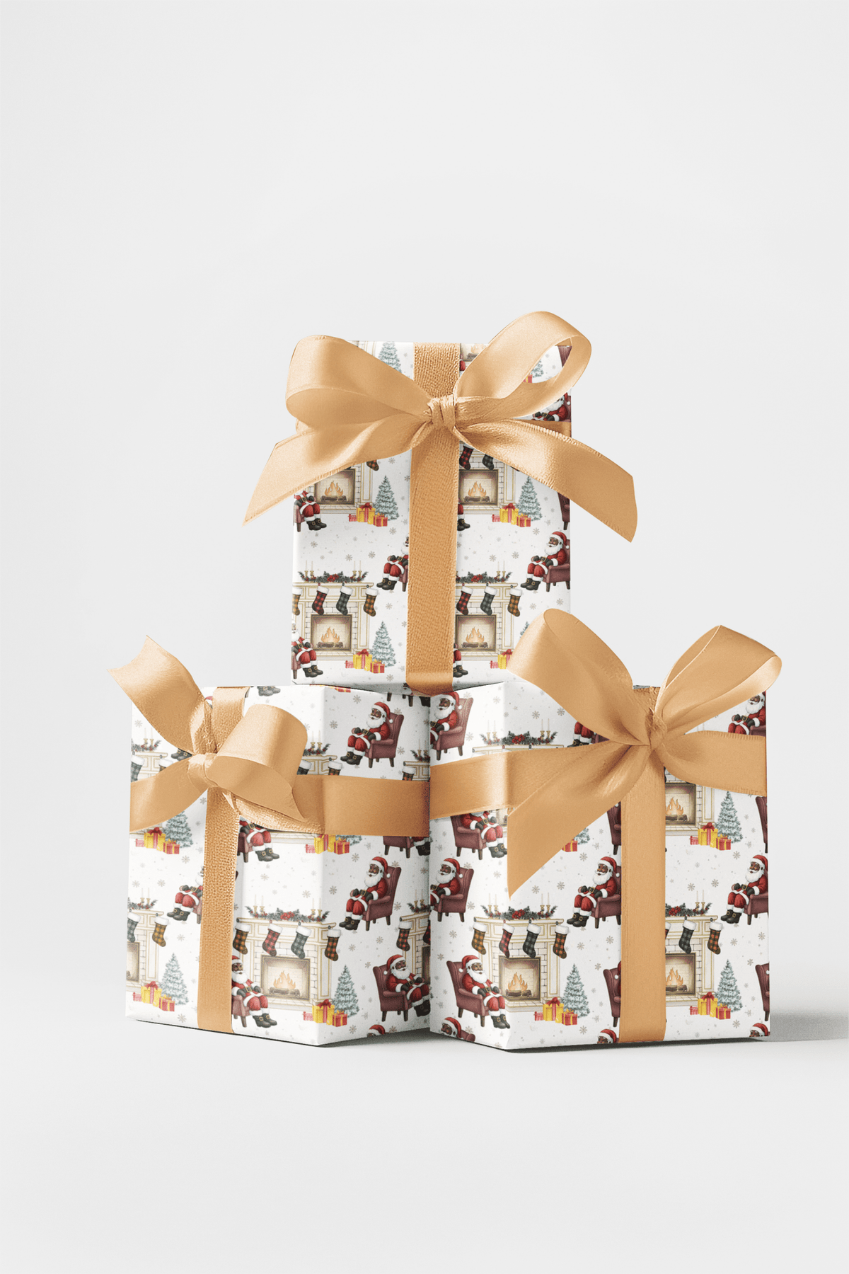 Fireside Santa Wrapping Paper