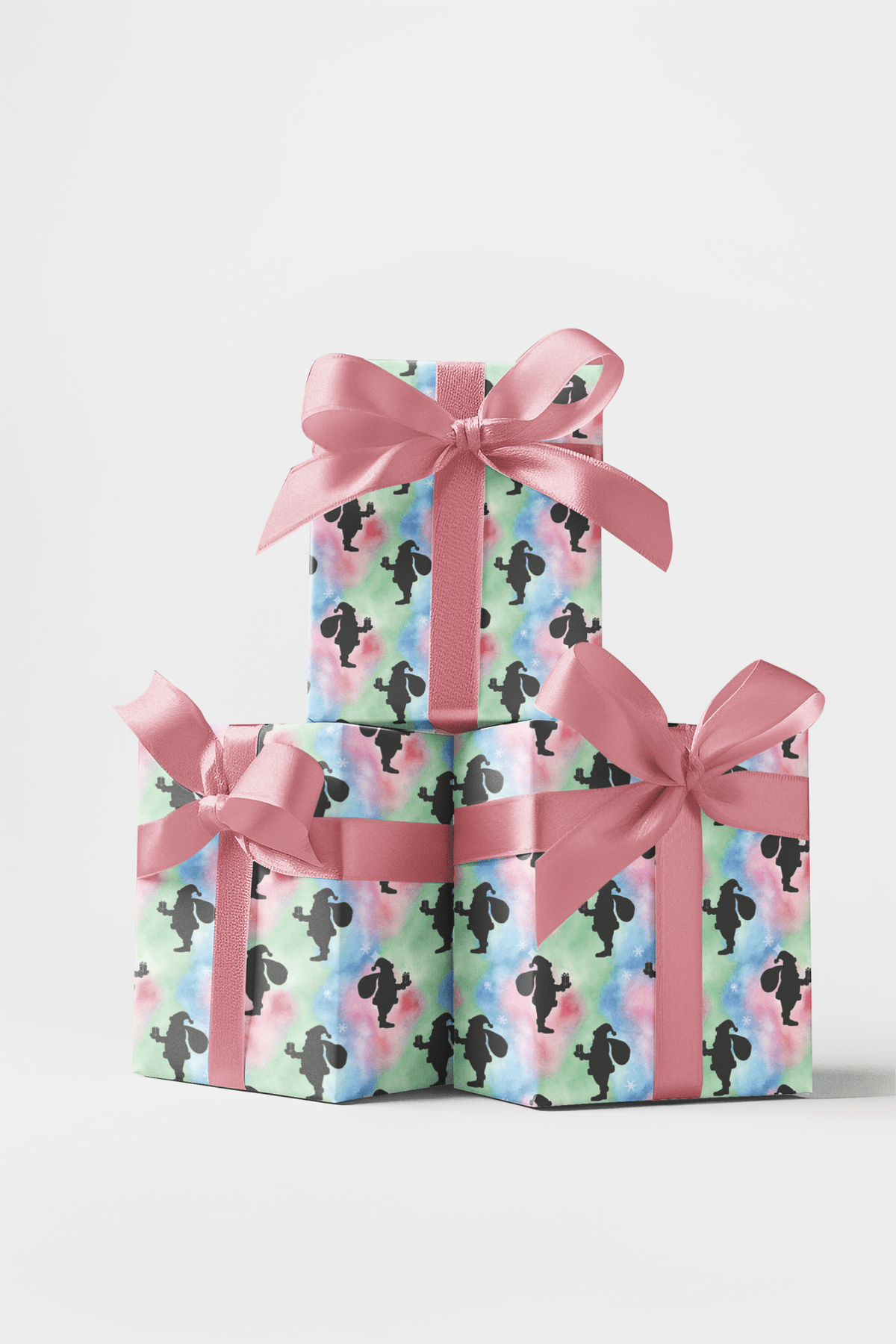 Santa Silhouettes Wrapping Paper